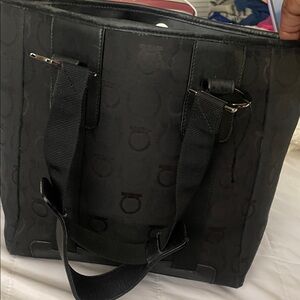 Salvatore Ferragamo Black Laptop Bag